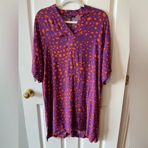 Marimekko Reija Purple and Orange Tunic Dress sz m